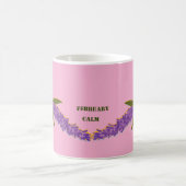 Personalized Calm & Serenity Floral Aesthetic Pink Koffiemok (Center)
