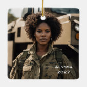 Personalized Camo "Tis the Season" Photo Keramisch Ornament (Achterkant)