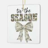 Personalized Camo "Tis the Season" Photo Keramisch Ornament (Links)