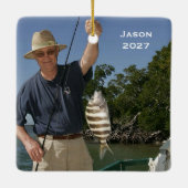 Personalized Camo "Tis the Season" Photo Keramisch Ornament (Achterkant)