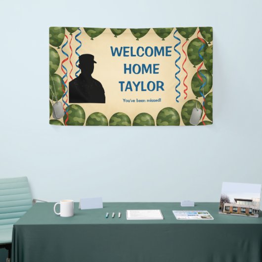 Personalized Camouflage Military Welcome Home  Spandoek (Beurs)