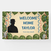 Personalized Camouflage Military Welcome Home  Spandoek (Horizontaal)