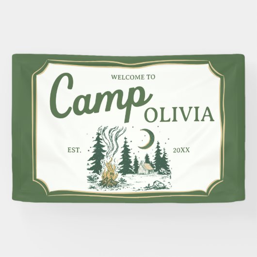 Personalized Camp Bachelorette Party Welcome Spandoek (Horizontaal)