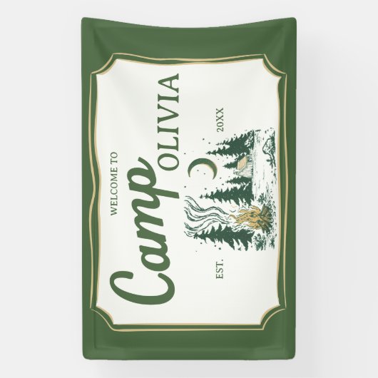 Personalized Camp Bachelorette Party Welcome Spandoek (Verticaal)