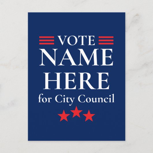 Personalized Campaign Election Briefkaart (Voorkant)