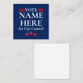 Personalized Campaign Election Vierkante Visitekaartje (Voorkant / Achterkant)