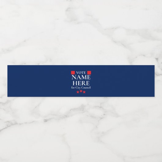 Personalized Campaign Election Waterfles Etiket (Enkel label)