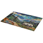 Personalized Camper Glass Cutting Board Adventure Snijplank (Hoek)