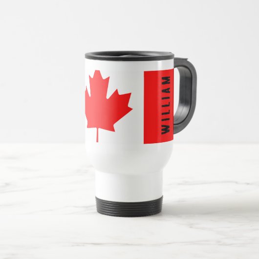 Personalized Canada Flag | Custom Name Canada Day Reisbeker (Voorkant rechts)