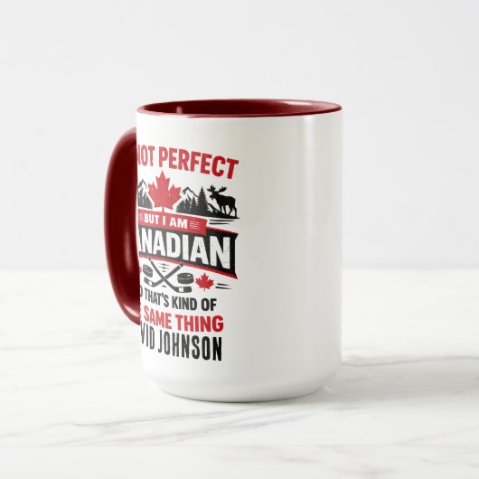 Personalized Canada Flag Day | Custom Canadian Mok (Voorkant links)