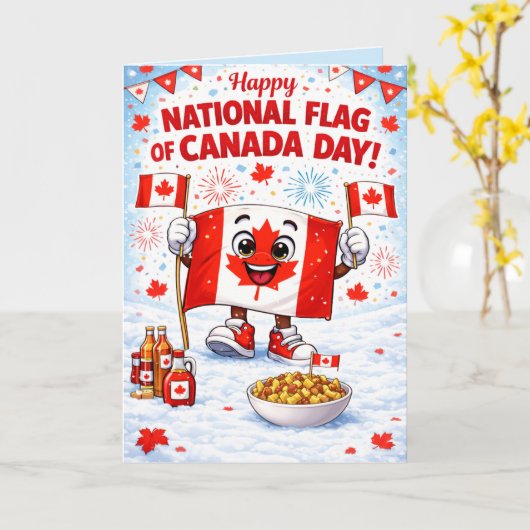 Personalized Canada Flag Day Greeting Card  Kaart (Gele Bloem)