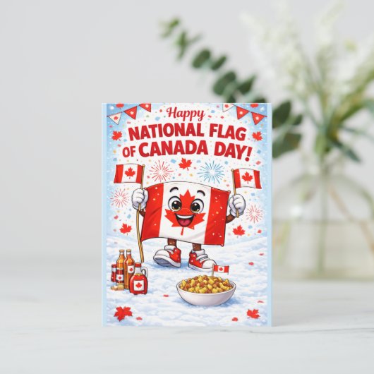 Personalized Canada Flag Day Postcard Briefkaart (Staand voorkant)
