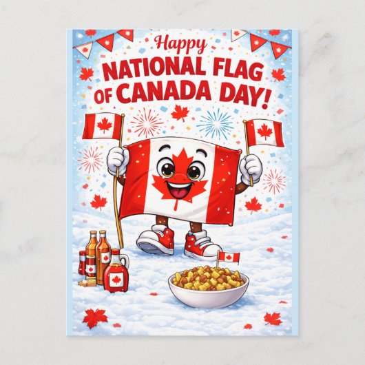 Personalized Canada Flag Day Postcard Briefkaart (Voorkant)