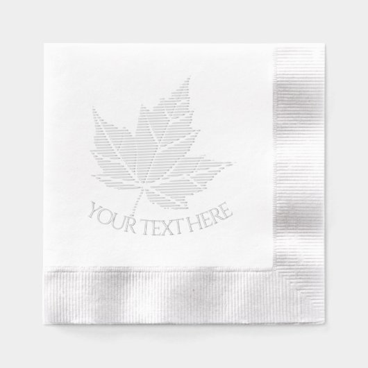 Personalized Canada Napkins Embossed Maple Leaf Folie Servetten (Voorkant)