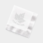 Personalized Canada Napkins Embossed Maple Leaf Folie Servetten (Links)