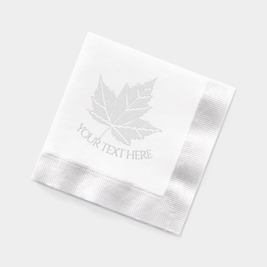 Personalized Canada Napkins Embossed Maple Leaf Folie Servetten (Links)