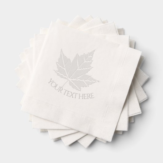 Personalized Canada Napkins Embossed Maple Leaf Folie Servetten (Insitu (Gestapeld))