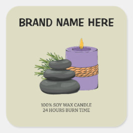 Personalized Candle Label | Custom Brand Name Here
