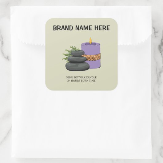 Personalized Candle Label | Custom Brand Name Here (Tas)