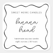 Personalized Candle Label, Fun & Whimsical Vierkante Sticker (Voorkant)