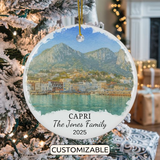 Personalized Capri Ornament, Italy Keramisch Ornament