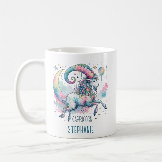 Personalized Capricorn Zodiac Goat Astrology Koffiemok (Links)