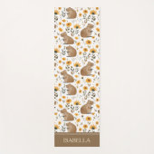 Personalized Capybara Floral Yogamat (Voorkant)
