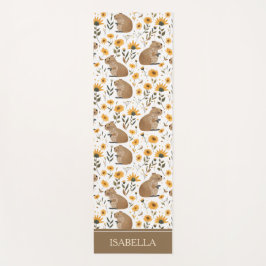 Personalized Capybara Floral Yogamat