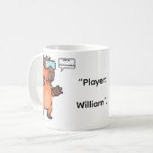 Personalized Capybara Gamer Coffee Cup Koffiemok (Voorkant links)