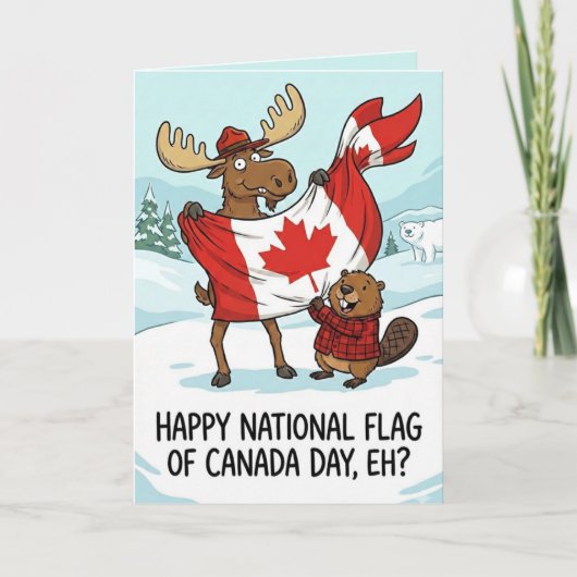 Personalized Card National Flag of Canada Day Feestdagen Kaart (Voorkant)