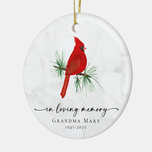 Personalized Cardinal In Loving Memory Keepsake Keramisch Ornament (Links)