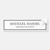 Personalized Career Title and Name Car Decal Bumpersticker (Voorkant)