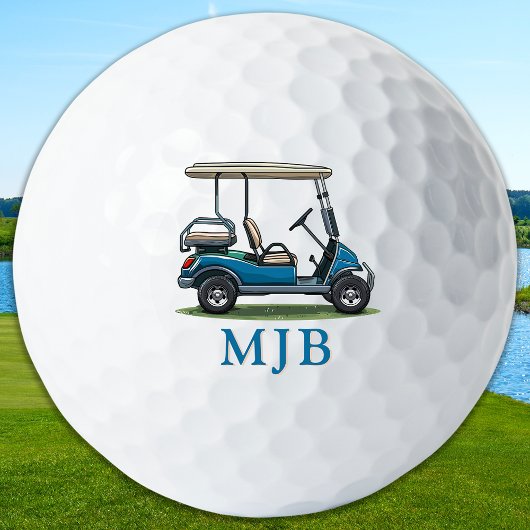 Personalized Cart Custom Golfer 3 Initial Monogram Golfballen