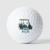 Personalized Cart Custom Golfer 3 Initial Monogram Golfballen (Voorkant)