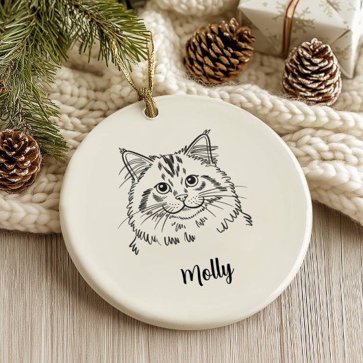 Personalized Cat Christmas Keramisch Ornament