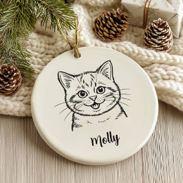 Personalized Cat Christmas Keramisch Ornament
