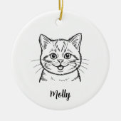 Personalized Cat Christmas Keramisch Ornament (Voorkant)