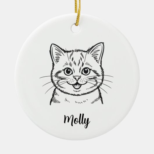 Personalized Cat Christmas Keramisch Ornament (Voorkant)