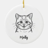 Personalized Cat Christmas Keramisch Ornament (Achterkant)