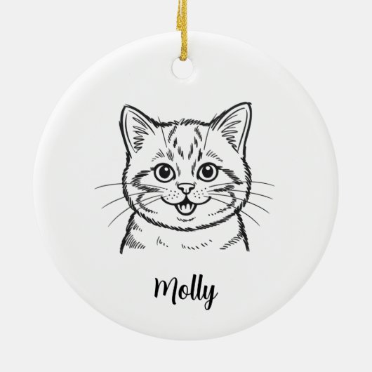 Personalized Cat Christmas Keramisch Ornament (Achterkant)