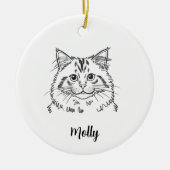 Personalized Cat Christmas Keramisch Ornament (Voorkant)
