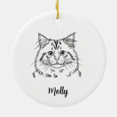 Personalized Cat Christmas Keramisch Ornament (Achterkant)