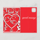 Personalized Cat Gifts for Valentines Day Love Feestdagenkaart (Achterkant)
