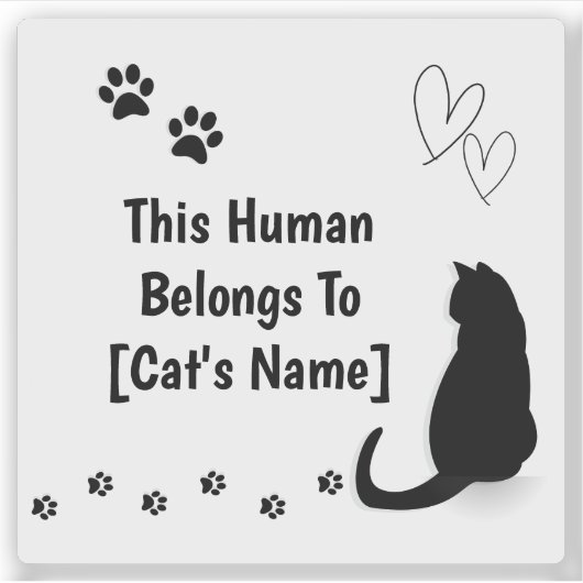 Personalized Cat Lover Laptop Sticker (Voorkant)