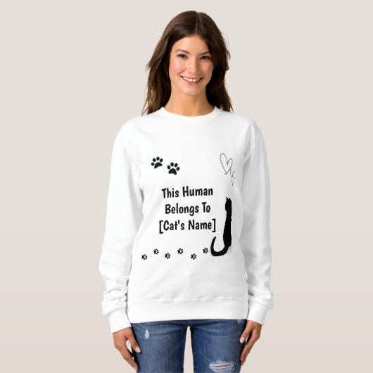 Personalized Cat Lover Sweatshirt (Voorkant volledig)
