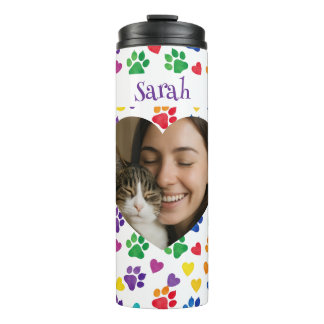 Personalized Cat Lover Tumbler – Custom Photo Thermosbeker