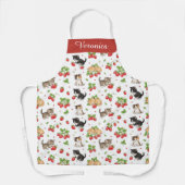 Personalized Cat Mom Strawberry Kitten Kitchen Schort (Voorkant)