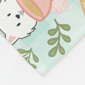 Personalized Cat Monogram Name Pastel High Tea Fleece Deken (Hoek)