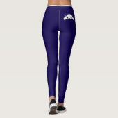 Personalized Cat Pet Dark Blue White Stripes Gift Leggings (Achterkant)