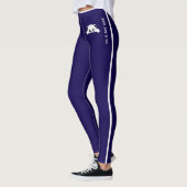 Personalized Cat Pet Dark Blue White Stripes Gift Leggings (Links)